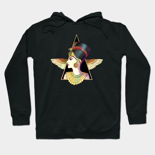 Goddess Nefertiti Ancient Egyptian Hoodie by Trendy Black Sheep